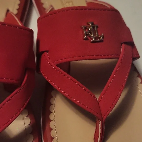 Red size 6B Lauren Ralph Lauren Rosalind Sandal - Picture 3 of 3